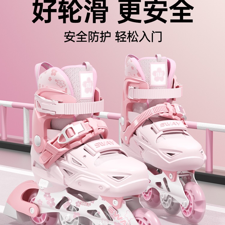 Roller Skates Kidsren's Professional Brand Retractable and Adjustable Roller Skates for Boys and Girls Beginners 3 Years Old Inline Skates