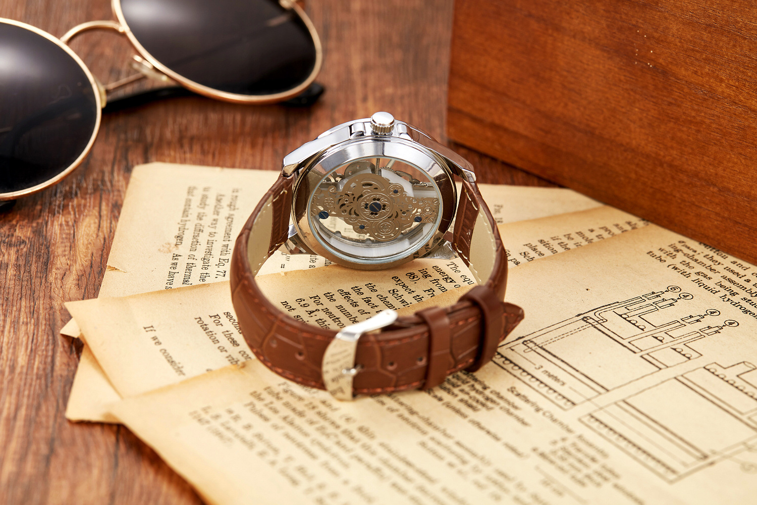 Automatic Mechanical Watch For Men Double Sided Skeleton Design_voghion.com