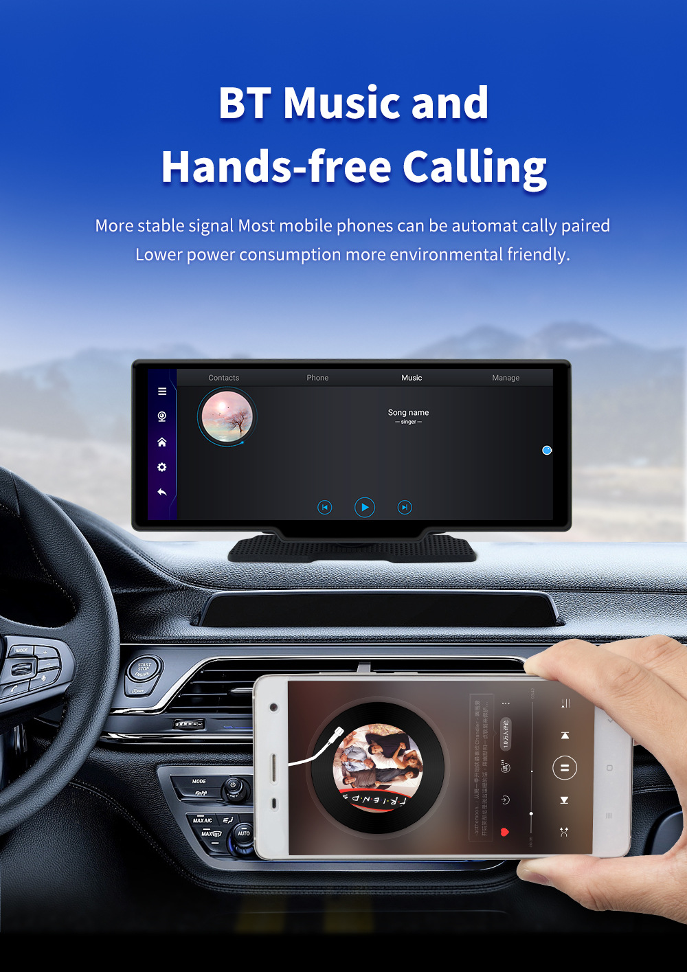10.26inch Car-Mounted Mp5 Wireless Carplay High-Definition Reversing Camera Bluetooth Radio Ce Certified