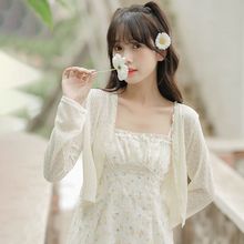 夏日配吊带裙子小外套雪纺衣开衫薄款女夏季外搭披肩轻薄