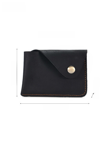 Cross-border new style handmade simple cowhide card case creative compact snap coin purse crazy horse leather Japanese retro card holder