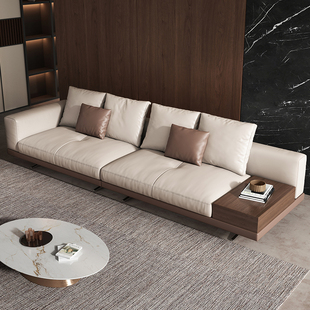 Rainbow Rabbit Connery Genuine Leather Sofa Italian Minimalist Light Luxury Living Room Sofa Small Apartment Straight Row First Layer Cowhide Sofa