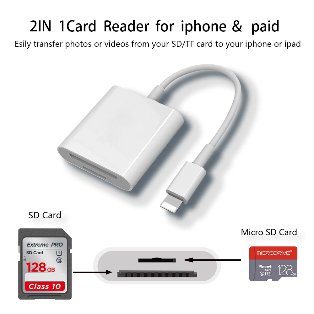 Apple, Tom Ford, compatible mobile phone, tablet camera, memory card, adapter cable, 2 in 1