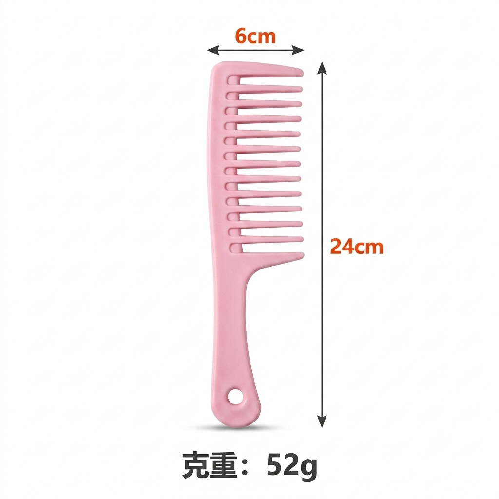 Peine de Dientes Anchos 5.8x23.5cm de Plástico Anti-Nudos para Cabello Largo y Uso Doméstico image 7