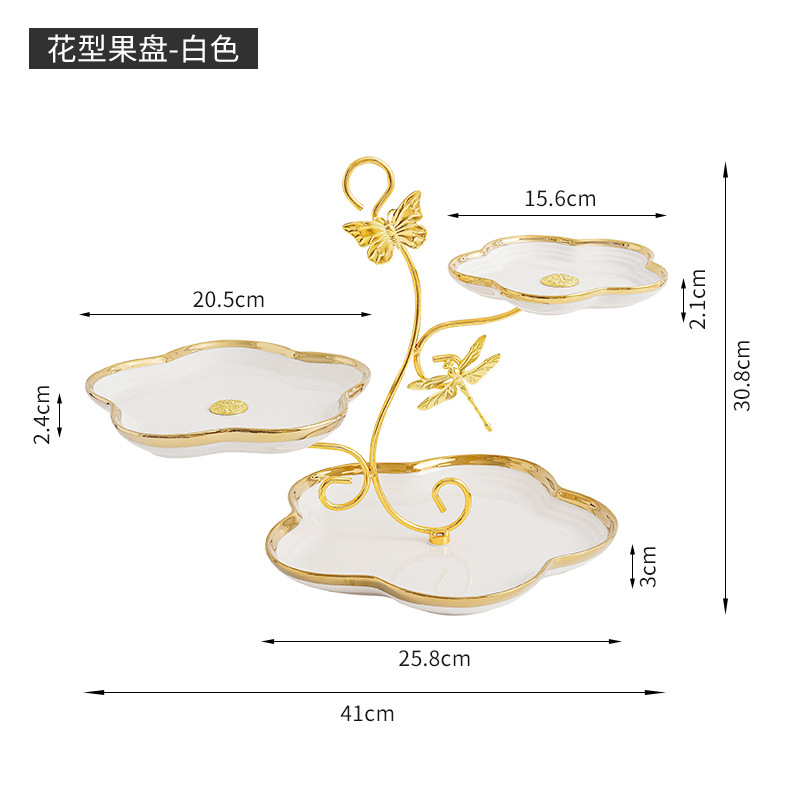 Plato de fruta de múltiples capas hogar sala de estar pastel caramelo merienda bandeja de té mesa de postre merienda de té de la tarde soporte de exhibición