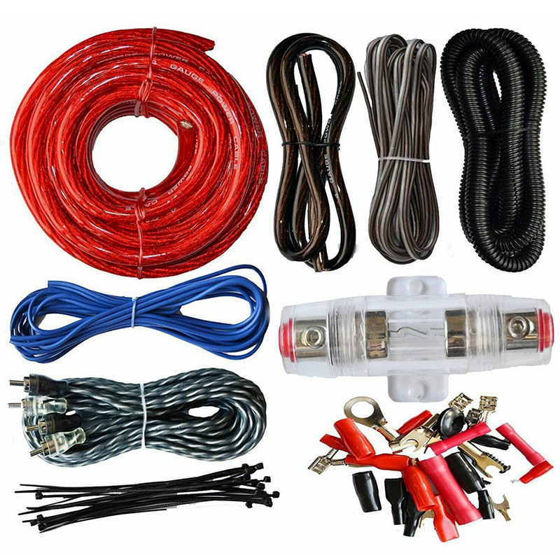 汽车音响电源线改装保险丝胆RCA音频套线低音炮功放PVC铜丝铜包铝