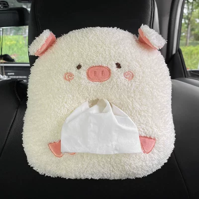 Paper Box Car Interior Decoration Car tissue box/set - mengmeng-cute-piggy-tissue-box