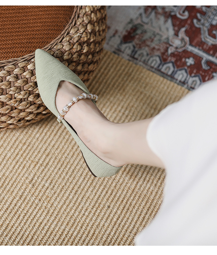 Sapatos femininos novos de bico fino, calçados baixos versáteis, boca rasa, sapatos de avó com sola macia e salto baixo, 2024, início da primavera_voghion.com
