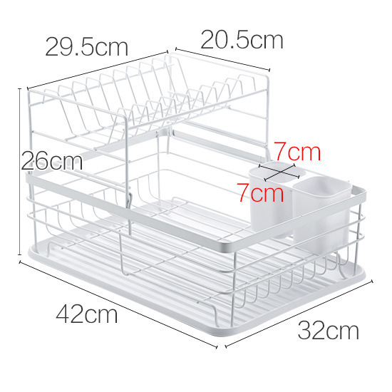 Multifuncional doble capa palillos platos y platos de hierro forjado platos y cubiertos almacenamiento de platos de drenaje artículos de cocina