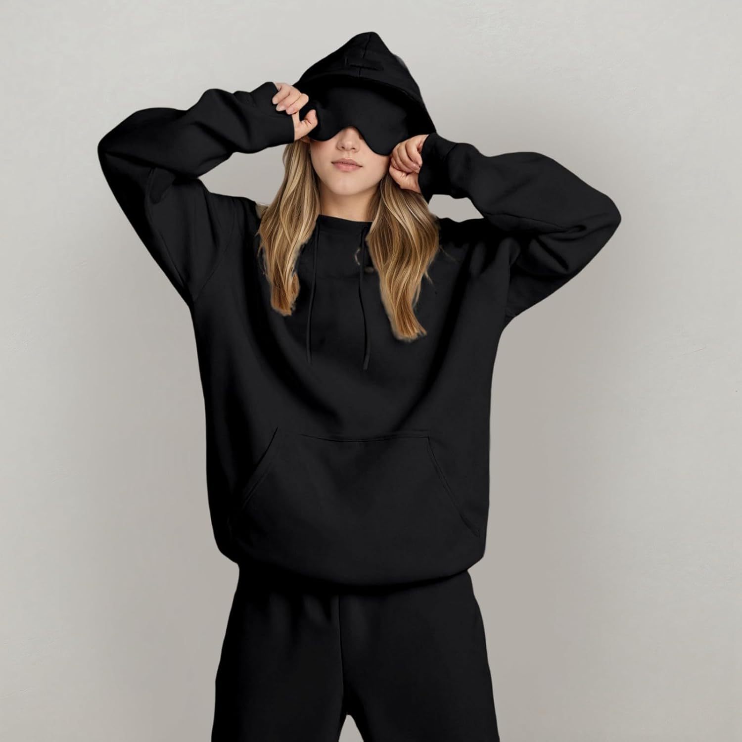 K New Solid Color Hooded Single Piece Women's Top_voghion.com