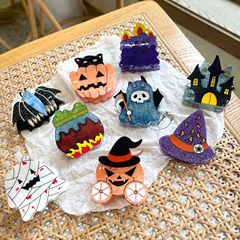 オリジナルのハロウィーンのかぼちゃのアクリルクリップの魔法の帽子の漫画の頭の髪飾りのコウモリの後頭部の越境の髪飾りの女性