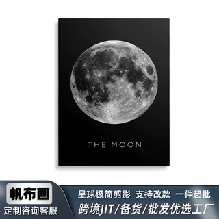跨境英文星球图鉴儿童教育帆布画客厅儿童房床头教师挂画科普壁画