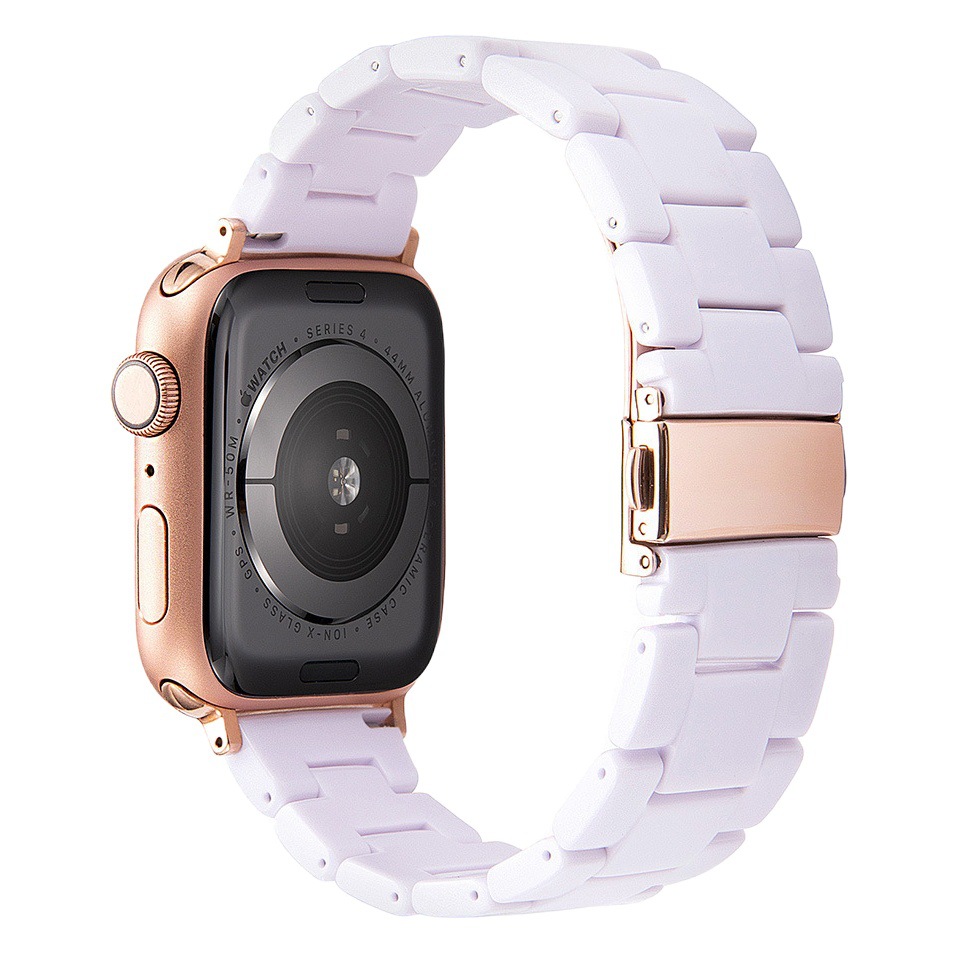 Adecuado para Apple S8 correa de reloj Applewatch7-1 generación hebilla de acero inoxidable tres cuentas resina iwatch se correa de reloj