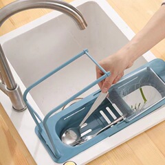 Sink drain rack wholesale retractable home kitchen multifunctional sponge rag cleaning ball sink filter rack