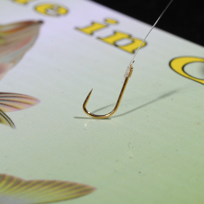Pequeño gancho de pesca de banda blanca atado conjunto 0.30.50.8 línea de manga de oro doble gancho de línea de productos acabados de equipos de pesca suministros