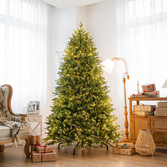 全PE葉豪華暗号化発光クリスマスツリー五叉樹家庭用客間置物大型着地クリスマス装飾品