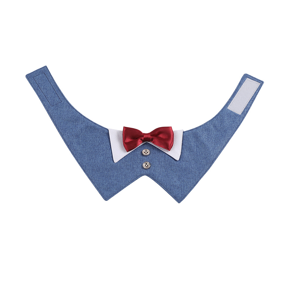 Tanpopo nuevo traje de boda británico para mascotas Toalla de saliva Velcro Toalla de triángulo para mascotas bufanda de perro