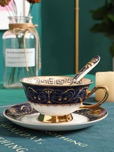 出口复古骨瓷欧式咖啡杯套装金边陶瓷小奢华单个小精致创意家用
