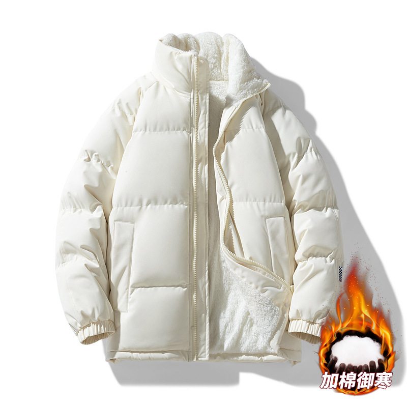 冬季防风加厚立领撞色棉服男冬季防风加厚情侣同款棉袄面包服外套|undefined