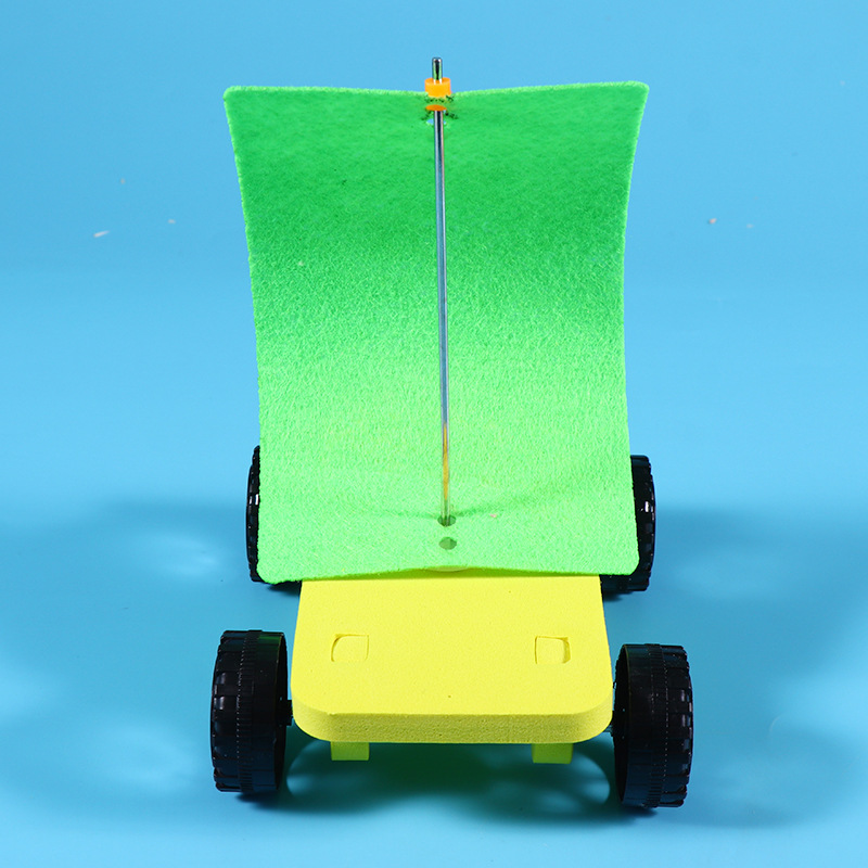 풍력 자동차 DIY 수공예 과학 소형 제작 키트 초등학교 과학 환경 친화적 에너지 실험 교육용 세트 재료