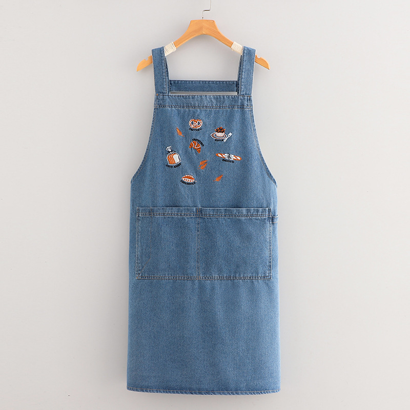 Vintage Denim Kottonschoerz Fir D'kichen Baken Fir Dammen An Hären_voghion.com