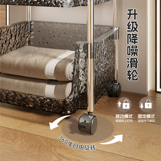 Barber Shop Trolley Storage Rack Beauty Salon Special Instrument Shelf Hot Dyeing Nail Art Tool Car Snack Storage Rack