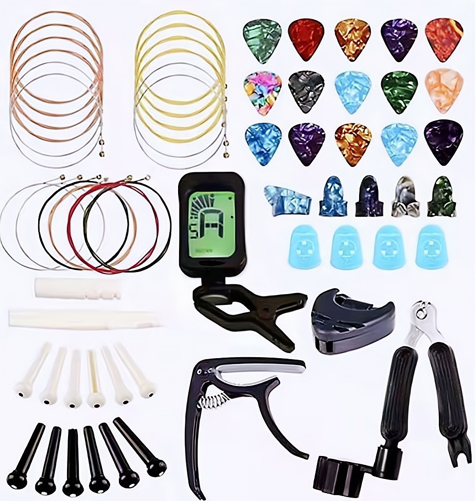 Amazon Best Selling Guitar Accessories Set Capo Pick Strings Three-in-One String Changing Tool Set