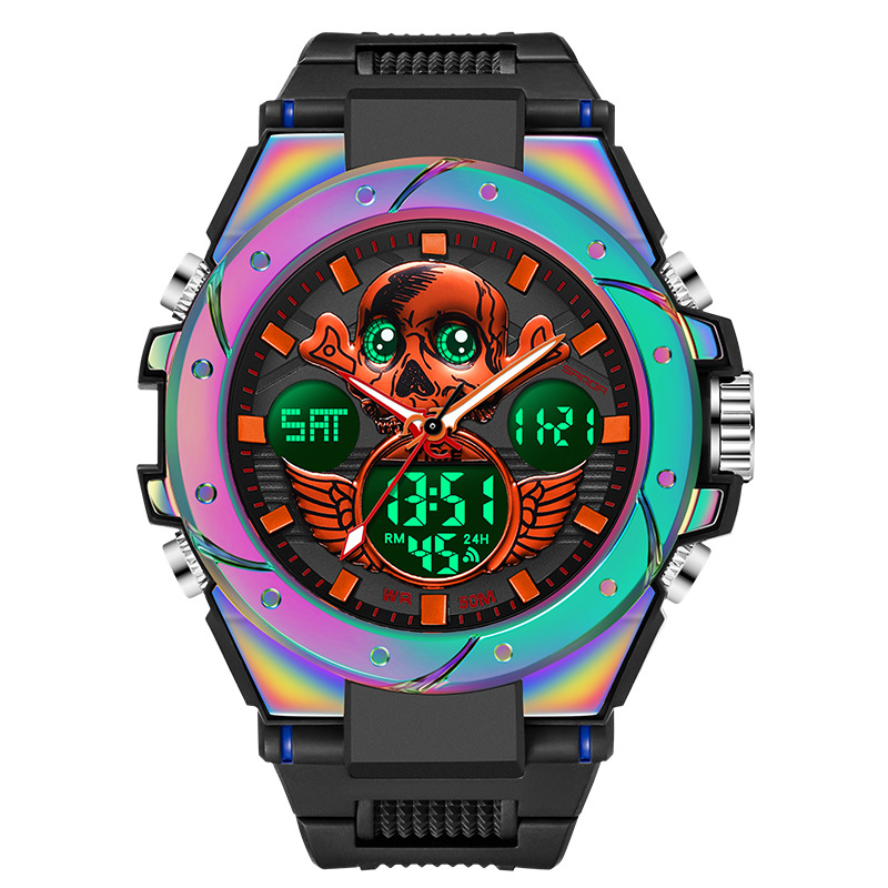 SANDA 6087 colorido multifuncional impermeable reloj deportivo electrónico Generación de comercio electrónico reloj luminoso mágico