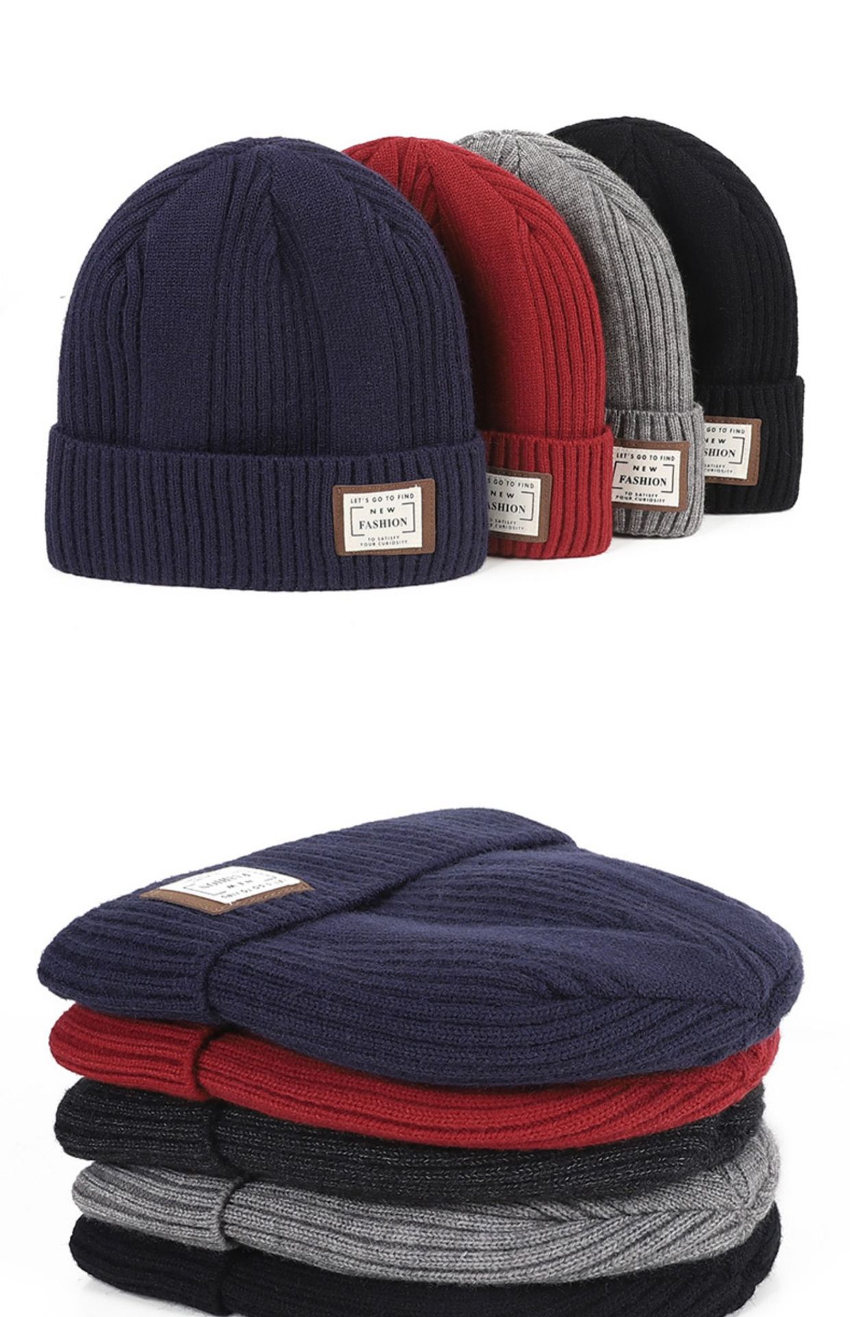 Chapeau d'extérieur extra épais pour homme, bonnet d'hiver en laine cachemire avec pull thermique en cachemire, bonnet en coton tricoté, chapeau résistant à l'hiver_voghion.com