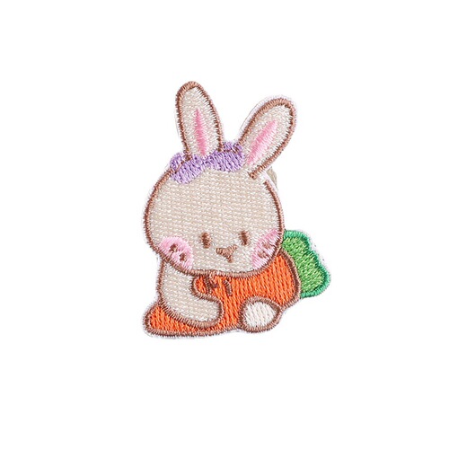 Strawberry computer embroidery logo cartoon rabbit love embroidery chapter clothing accessories decorative patch sticker self-adhesive cloth sticker
