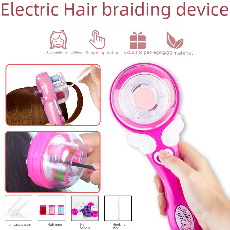 Electric magic makeup primer for braiding hair, hair accessory, toy with pigtail