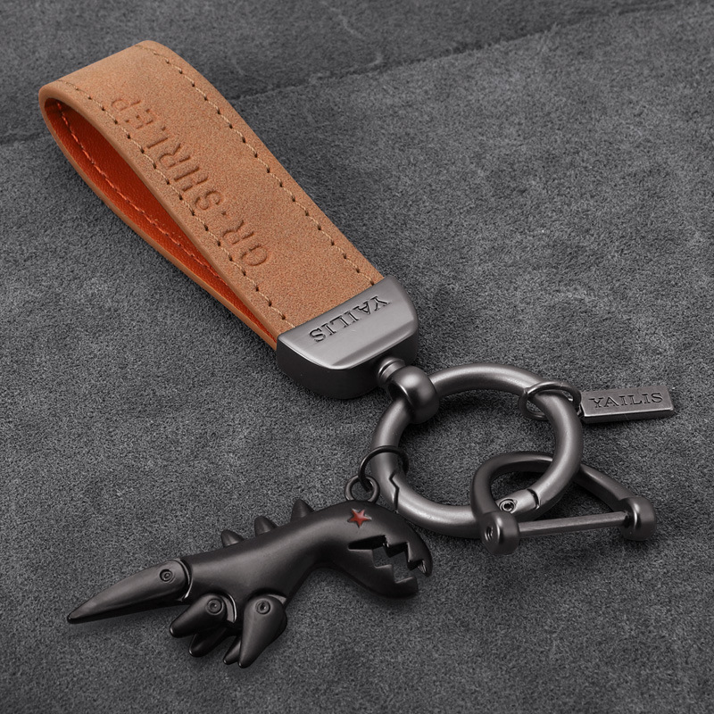 커피 스웨이드 + 검은 작은 공룡 [D 버클 보내기]]