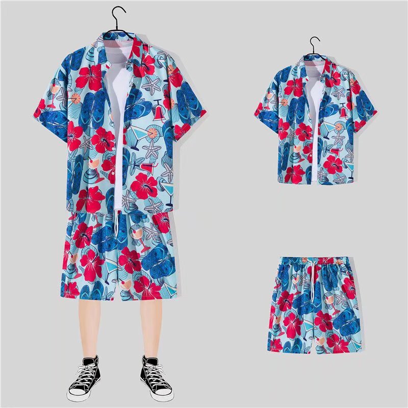 One-piece dropshipping cross-border large floral short-sleeved shirt, Korean style, loose and fashionable short-sleeved summer shirt, versatile and refreshing.