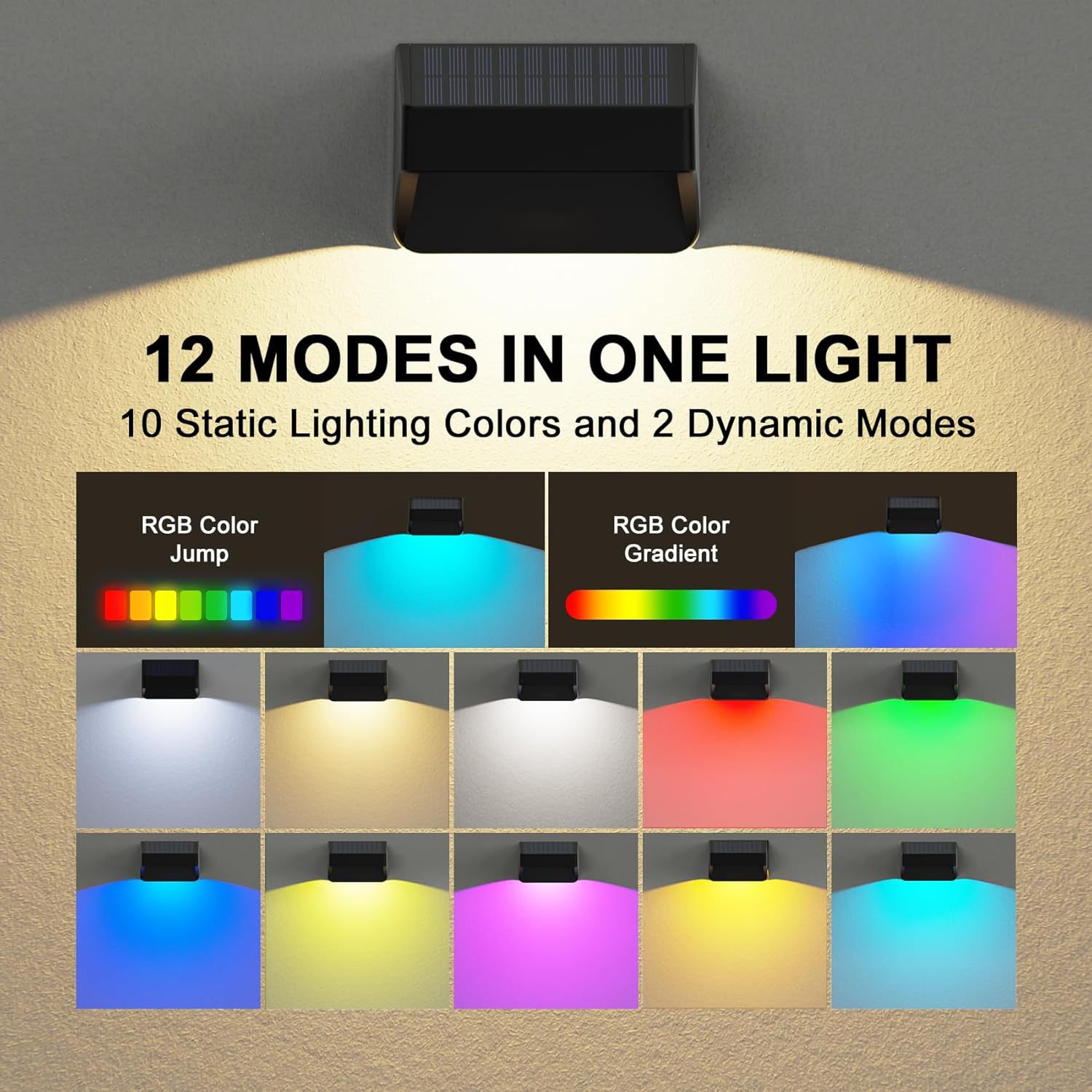 Lámpara de pared al aire libre paso de luz solar cerca de la pared colorido color fijo atmósfera iluminación simple moda Fácil instalación