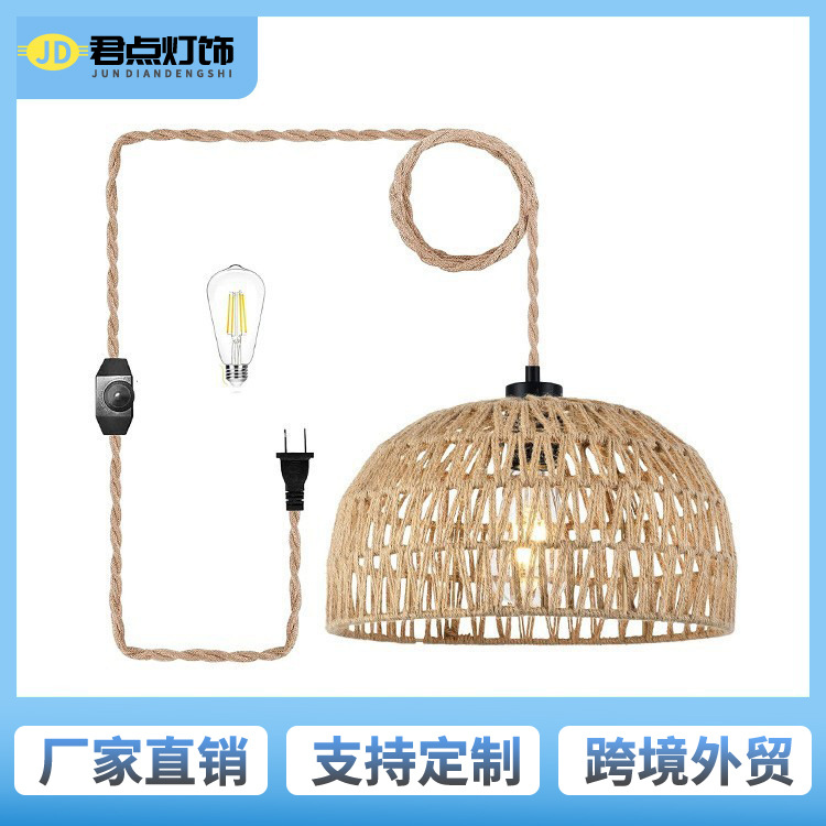 Transfronterizos para cordas de cáñamo bohemias lámpara candelabro restaurante granja cocina alta atenuación lámpara LED enchufable