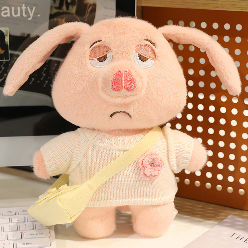 Transformado en una muñeca de montura de cerdo volador, linda muñeca, orejas plegables, regalo de vacaciones complicado de alto valor