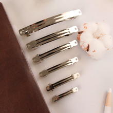 银色一字弹簧夹 后脑勺盘发夹手工diy蝴蝶结发卡配件头饰半成品