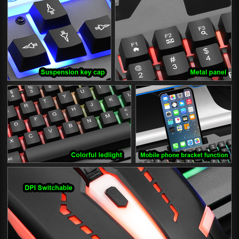 Limei T25 mechanical feel keyboard e-sports desktop notebook office game wired metal keyboard and mouse set