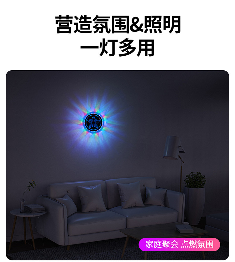 Installation-Free Car Roof Interior Atmosphere Light Led Car Colorful Atmosphere Light Rv Decorative Light Car Reading Light