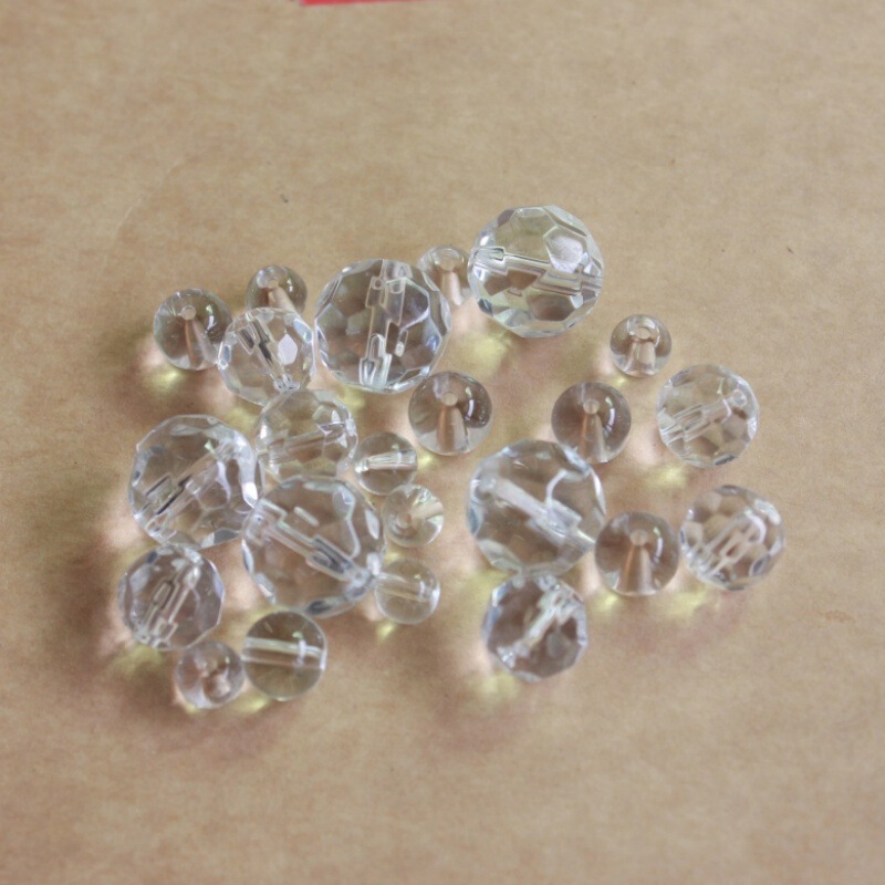 32-Section Glass Crystal Ball Beads, Football Beads, Semi-Handmade Door Curtain Bead Curtain DIY Bracelet Necklace Shoe Accessories