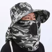 Мужская солнцезащитная маска шапка большой карниз камуфляжная шапка для защиты лица шея дышащая рабочая шапка