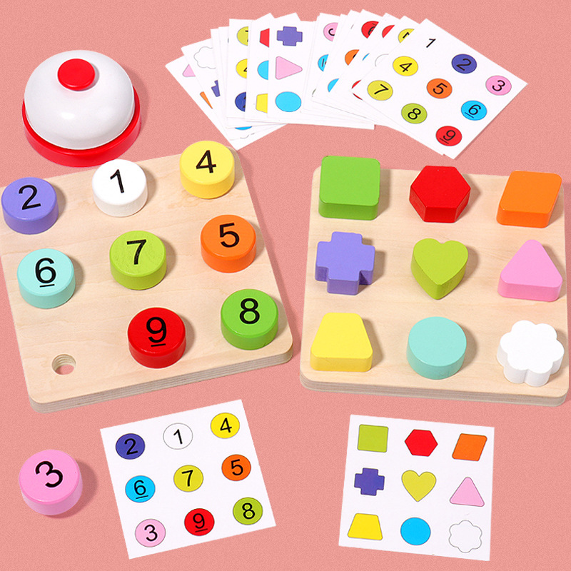 Gránulos grandes de madera transfronterizos rompecabezas creativo de clavos de hongos juguetes educativos inteligencia para niños rompecabezas grandes juguetes digitales image 1