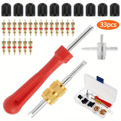 Car Bicycle Tire Valve valve - 33-piece-set-b