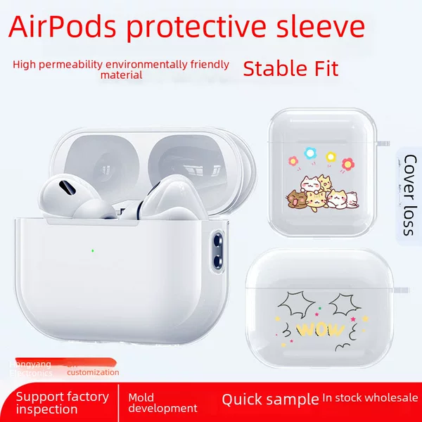 AirPods series transparent earphone protective case pro2 earphone case 2 generation PRO wireless bluetooth earphone protective case