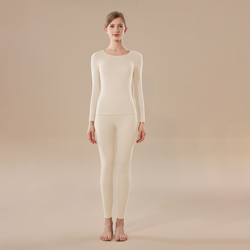 メンズ秋冬用デロン抗ピリング保温下着セット、カシミヤ抗菌加厚裏起毛秋服・秋ズボン