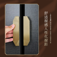 Dingjie new Chinese style high-end wardrobe door handle gold light luxury drawer cabinet bathroom cabinet door handle brass color