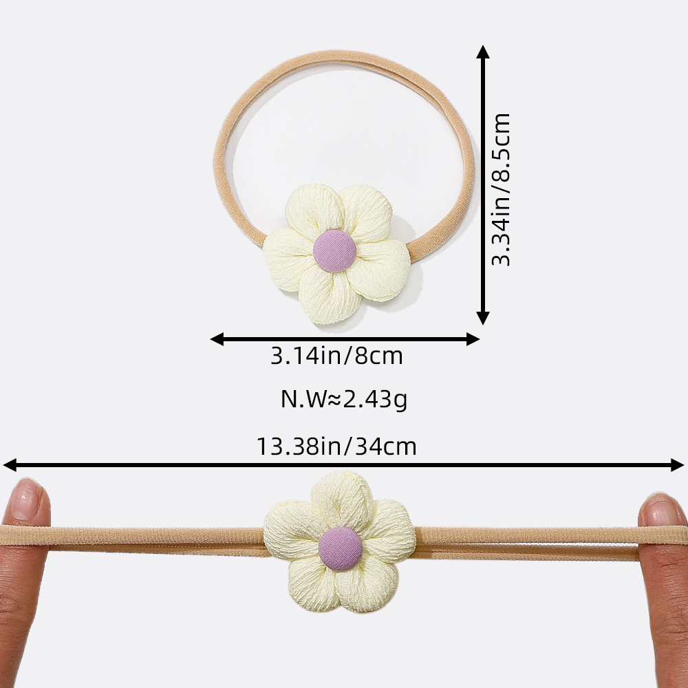 Accessori per capelli per bambini estivi europei e americani transfrontalieri, fascia elastica per capelli per bambini, fascia per capelli con fiori carini intrecciata a mano_voghion.com
