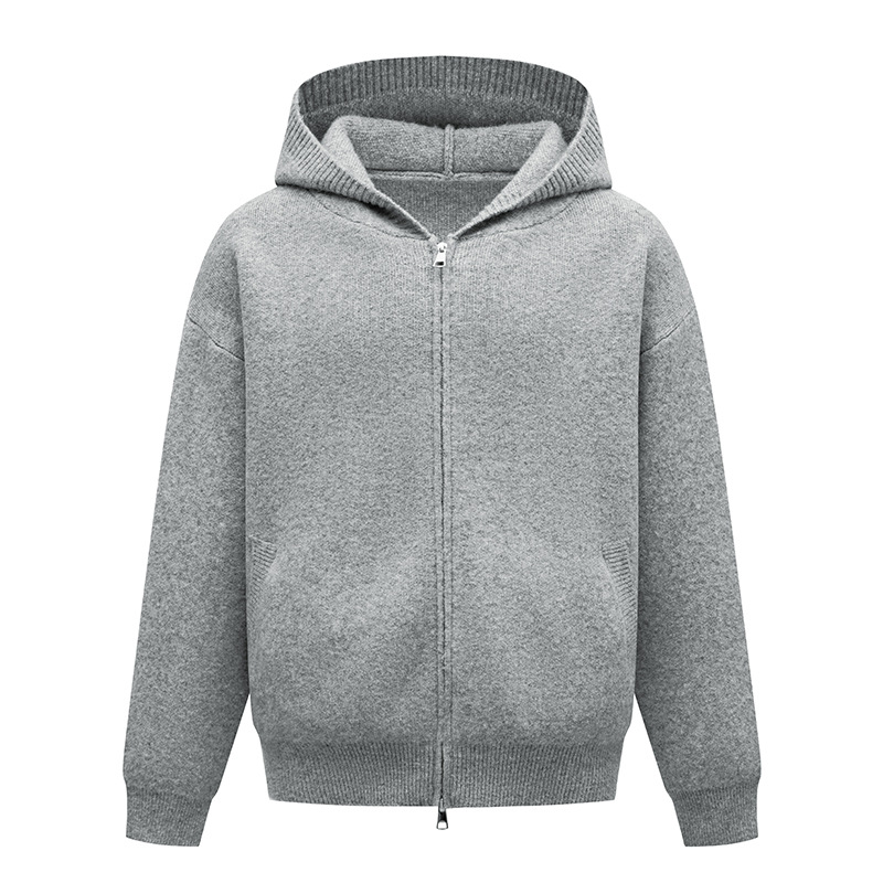 2026秋季新款青少年宽松运动风长袖针织开衫圆领罗纹底摆透气，男装针织衫/毛衣，星座614