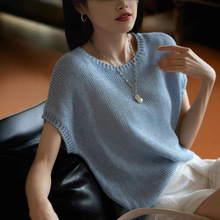 “云呼吸 假日感”干爽天丝亚麻纱 自在舒适 圆领短袖针织衫