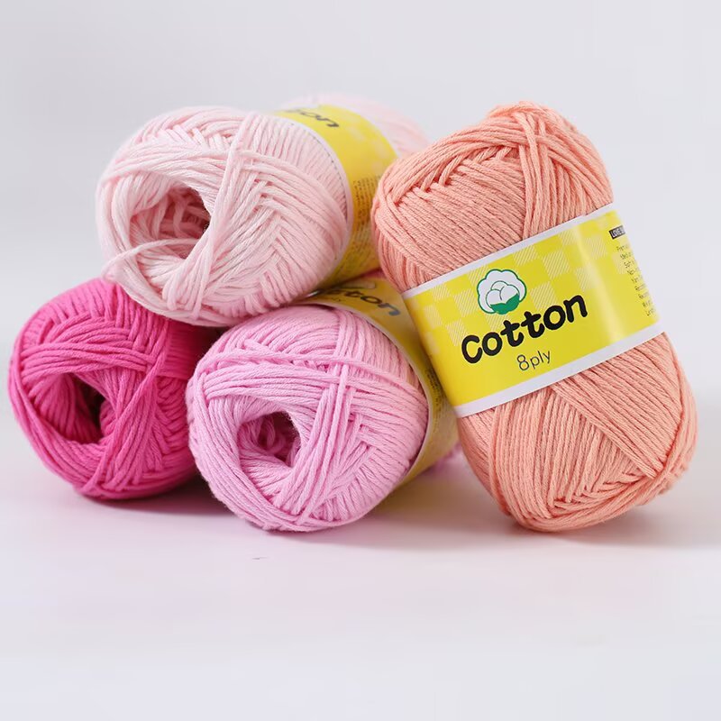 8 hilos de algodón de leche peinado de color sólido hilo de algodón tejido a mano bebé bebé bebé hilo de ganchillo hilo de muñeca al por mayor